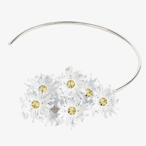 Givenchy DAISY TORQUE NECKLACE IN METAL & ENAMEL W/ CRYSTALS - NEW WITH TAGS